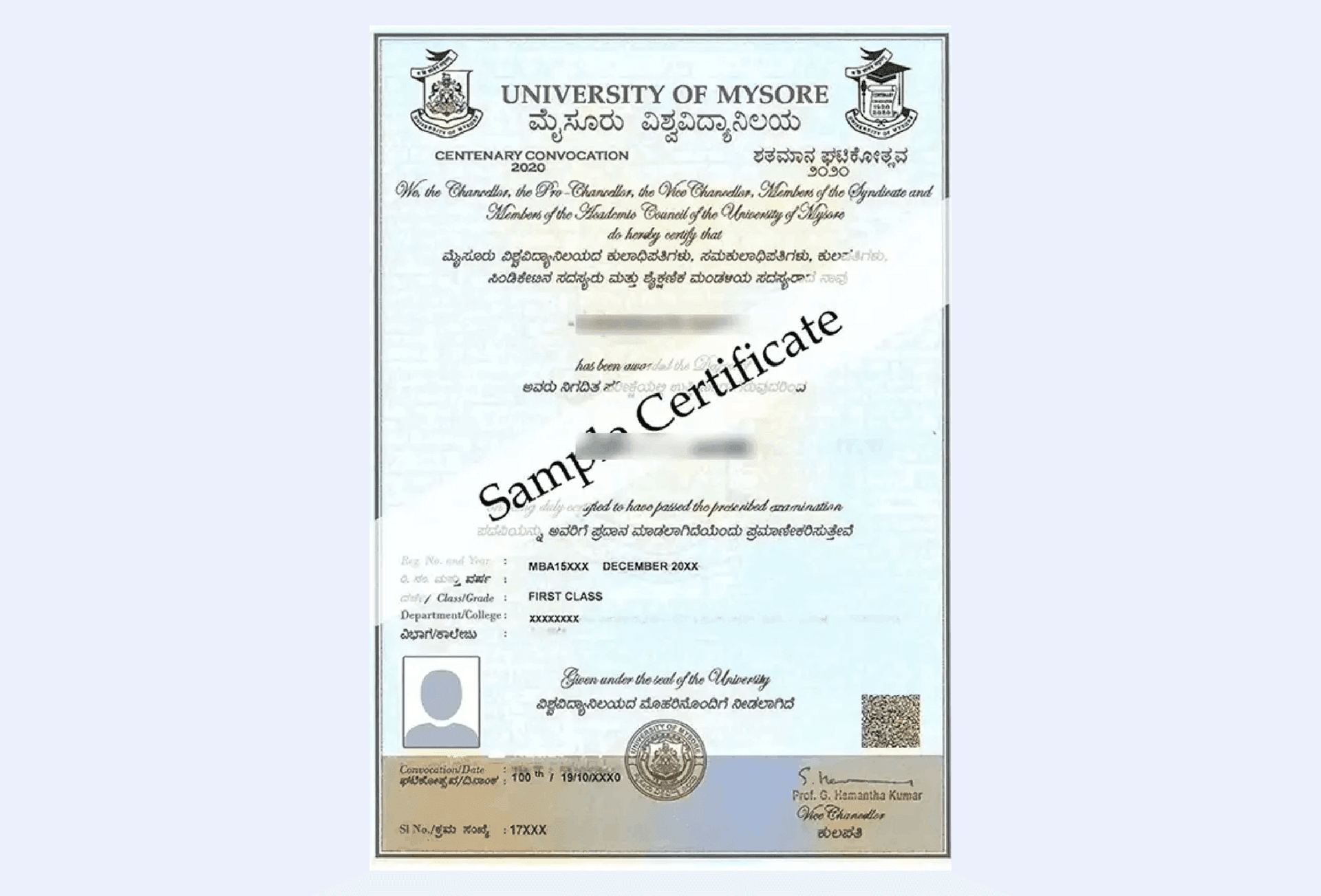 NAAC Certificate of Accreditation awarded to University Of Mysore with A++ grade