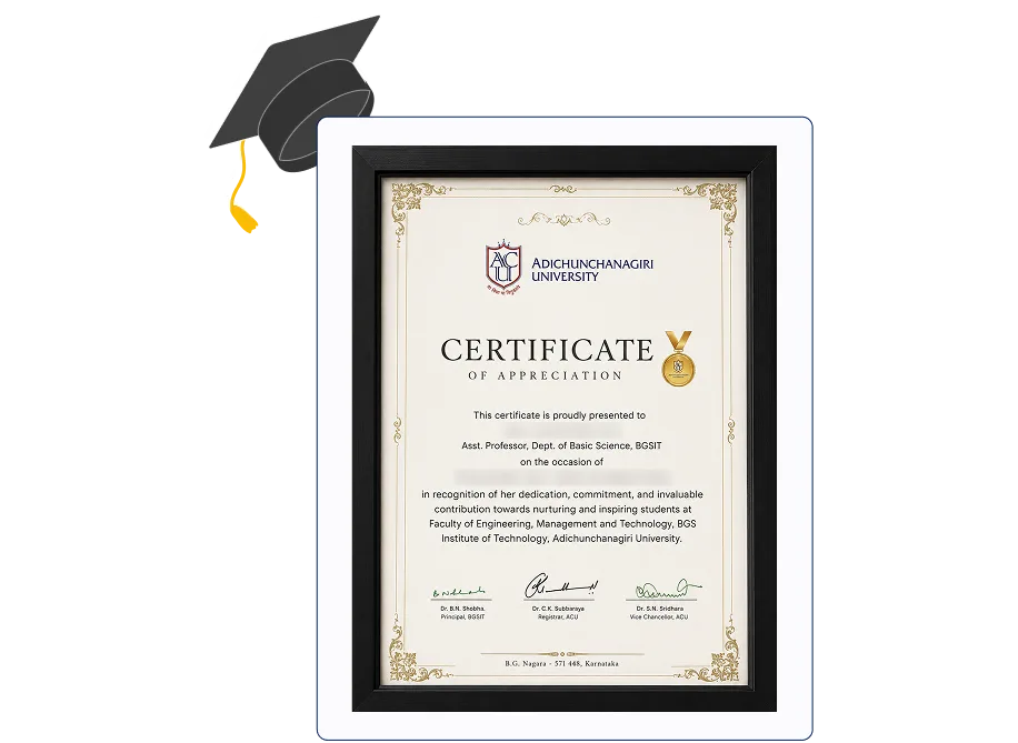 NAAC A+ grade certificate Adichunchanagiri University Online MBA