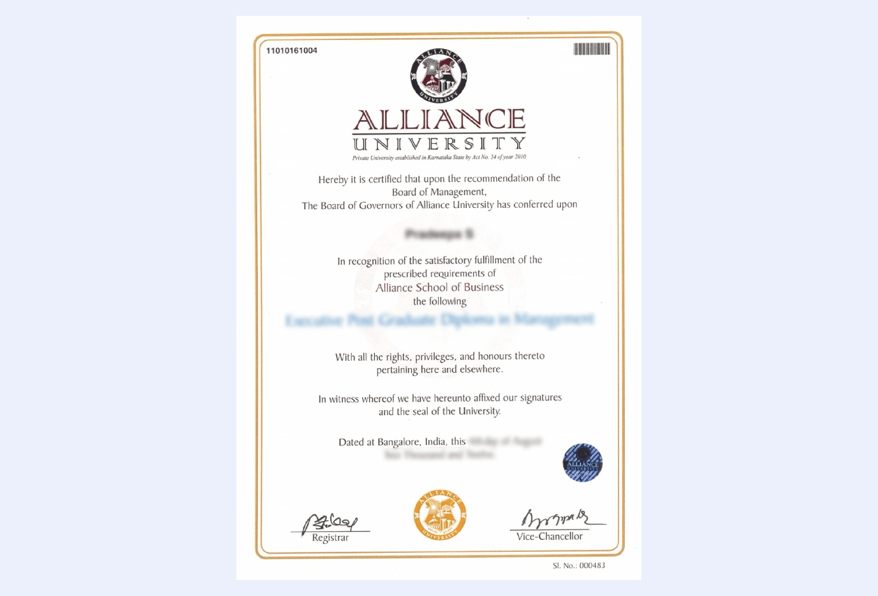 Alliance University Online MBA in Marketing course cover image with professional academic branding focus.
