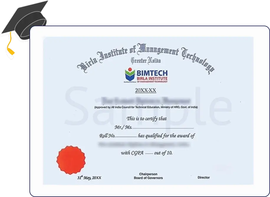 Official certificate issued by Bim Tech recognizing academic achievement and completion
