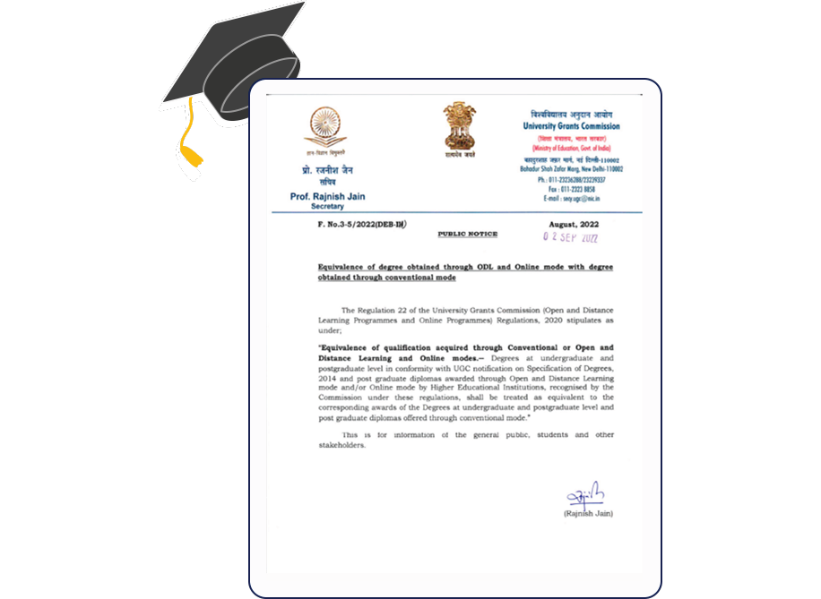 NAAC accredited CCS University certificate for Online BBA degree program
