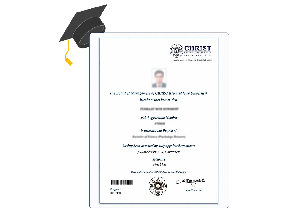 NAAC A+ grade certificate Christ University Online Bachelor of Commerce