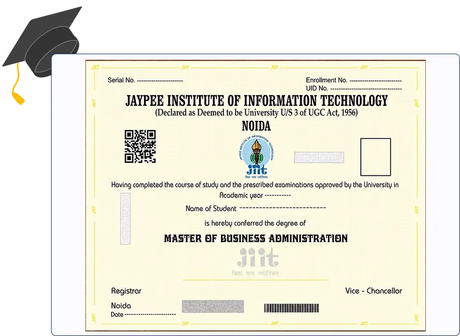 NAAC A grade certificate JIIT Online MBA Human Resource Management