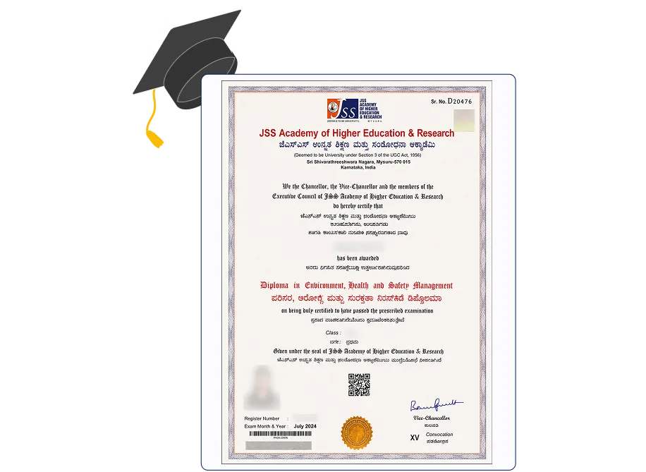 NAAC A++ grade certificate JSS University Online MBA in Pharmacy Administration