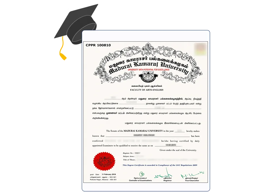 MK University Online BA in History certificate with UGC, DEB, AIU and NAAC A++ accreditation