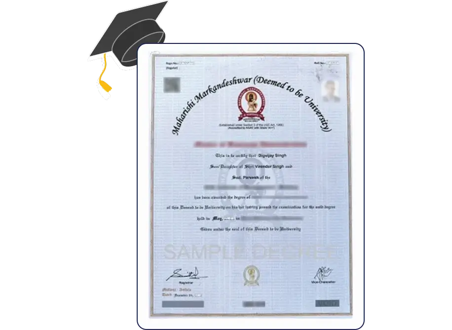Maharishi Markandeshwar University NAAC A++ accredited certificate banner highlighting excellence