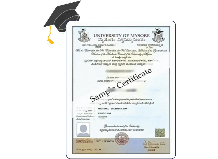NAAC Certificate of Accreditation awarded to University Of Mysore with A++ grade