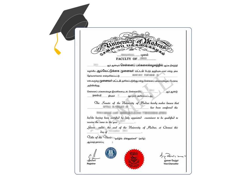 University of Madras ODL BA in Literature (Tamil) certificate with UGC, DEB, AICTE, NIRF and NAAC A++ accreditation
